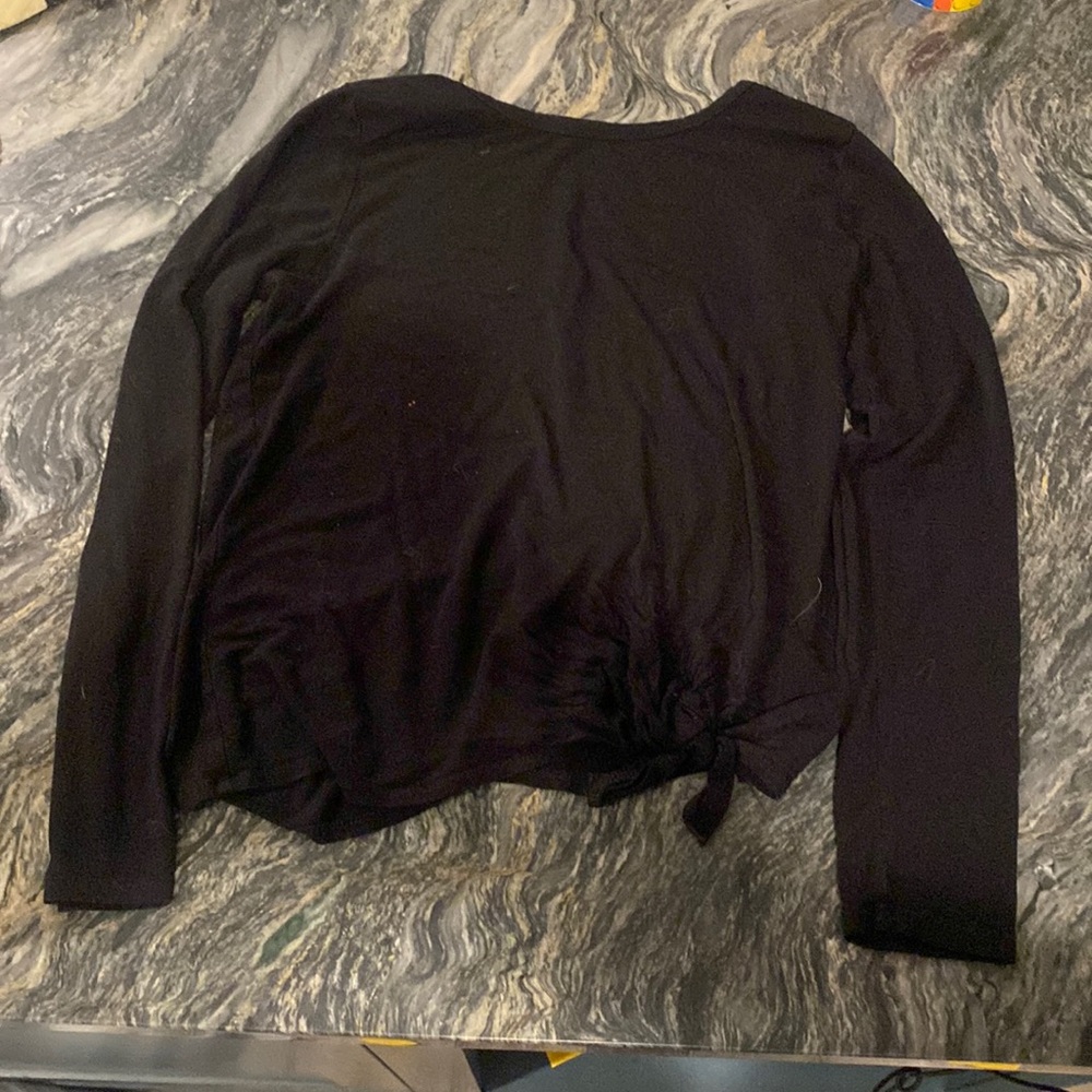 black tied long sleeve